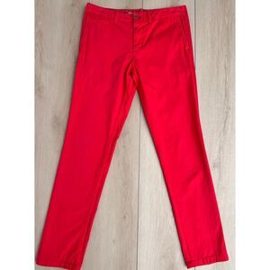 GAP Men's Lived-in Skinny 100% Cotton Khaki in Hula Red Size 31"x32" Circa 2013